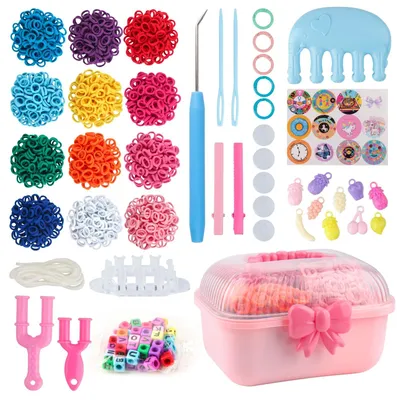 Immagine prodotto di Omgoods - Set di elastici per Loom Band con 1200 elastici colorati e accessori