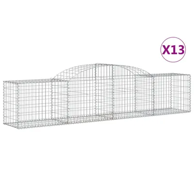 Image de vidaXL Gabions avec arc surélevé 13 pcs. 300x50x60/80 cm Fer galvanisé
