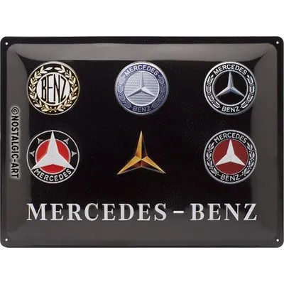 Image de Nostalgic-Art - Plaque en métal 30 x 40 cm - Mercedes-Benz - Logo Evolution