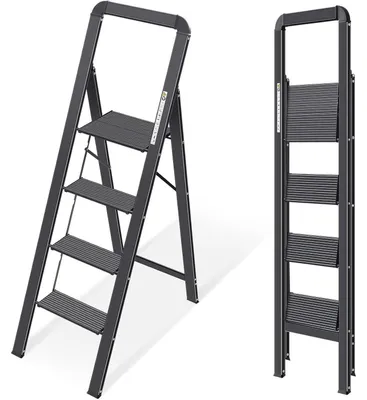 Productafbeelding van Aluminium leuning voor trappen, met klapbeveiliging, zwart, 150 cm, voor 4 treden