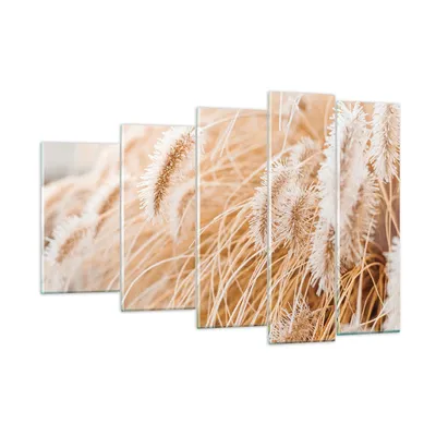 Produktbild von Bilder auf glas - 5 Teile - Gras Boho Licht - 150x100cm - Glasbilder - Wandbilder - Bilder - zum Aufhängen bereit - Wanddekoration aus Glas - Glas Bilder - Wandbild auf Glas - GEG150x100-4903
