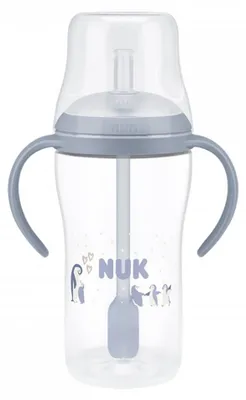 Produktbild von NUK Perfect Match Babyflasche zum Lernen mit PENGUIN Strohhalm 260 ml