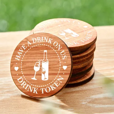 Productafbeelding van 50 houten drinkmarkeringen voor feesten