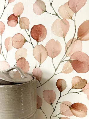 Produktbild von NEWROOM Tapete Leora Rot Vliestapete - Floral Eukalyptus Blätter Germany