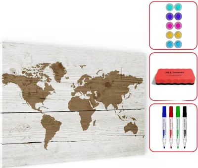 Zdjęcie produktu dla Tablica na magnesy METALboards,  jasna mapa 90x60 cm + zestaw akcesoriów GRATIS