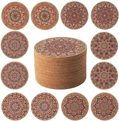 Obrázok produktu pre Keramické dekorácie na stôl, sada 12 ks, priemer 10 cm, kvetinový vzor