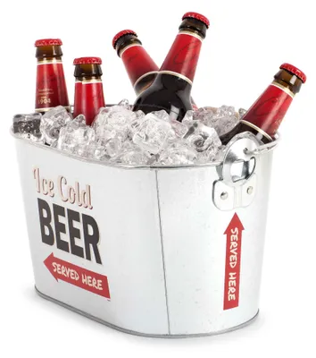 Bierkühler aus Metall, Party Time, 8 Liter, 16,5x30x20 cm