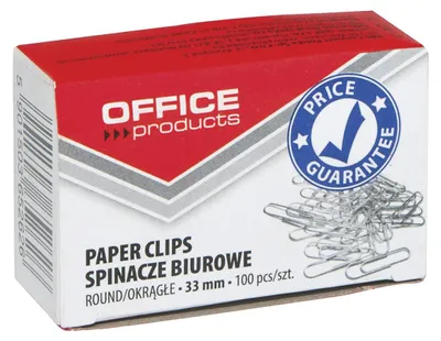 Obrázek produktu pro Kancelářské Spony, 33 Mm, Stříbrné - 100 Ks