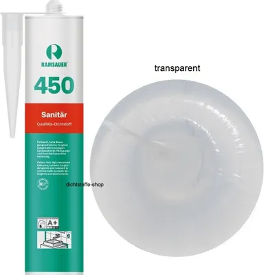 Produktbild von Ramsauer 450 Sanitär 1K Silikon Dichtstoff 310ml Kartusche transparent