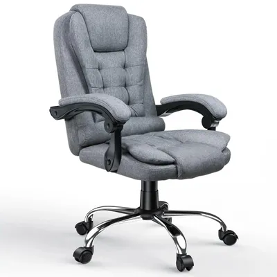 Obrázok produktu pre Ergonomická kancelárska stolička - Herná stolička - Stolička - Kancelária - Kolieska - Šedá