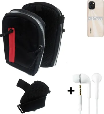 Produktbild von K-S-Trade Outdoor Gürteltasche Holster Umhängetasche + Kopfhörer kompatibel mit UMIDIGI Power 7 schwarz Handy Tasche Case travelbag Schutzhülle