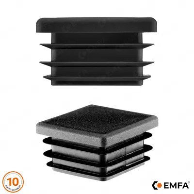Produktbild von Lamellenstopfen für Vierkantrohr 10x10 mm Schwarz 10 Stück Lamellenstopfen quadratisch Rohrstopfen vierkant Endkappen