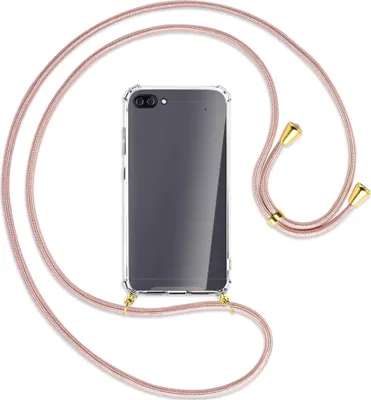 Produktbild von Handykette Backcover-Schutzhülle mit Band (Metall goldfarben) für Asus Zenfone 4 Max (Pro/Plus) - roségold