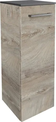Produktbild von FACKELMANN Midischrank Oxford / Badschrank mit gedämpften Scharnieren / Maße (B x H x T): ca. 30,2 x 82,2 x 32 cm / Schrank mit 1 Tür fürs Bad / Türanschlag frei wählbar / Korpus & Front: Braun hell