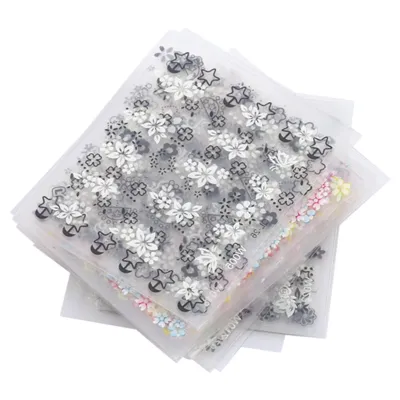 Produktbild von 50 Sheets Multicolor Stylish 3D Nail Art Sticker Flower Design Adhesive Decal Decoration