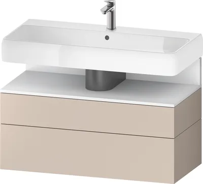 Image de Duravit Collection One Meuble sous-vasque, 1 tiroir et 1 coulissant, 990x470x590mm, niche blanc mat, QA4395018910000