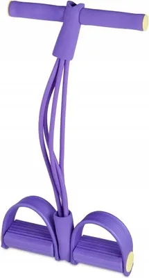 Produktbild von Relaxdays Multi Expander mit Pedalen für Heimtraining, Kunststoff, Schaumstoff, Lila, 5 x 26 x 53 cm