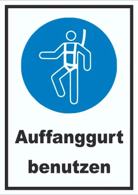 Produktbild von Auffanggurt benutzen Schild A6 (105x148mm)