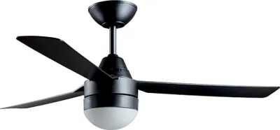 Zdjęcie produktu dla Wentylator sufitowy z oświetleniem i pilotem Bayside Megara Black 122 cm