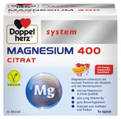 Produktbild von Doppelherz system Magnesium 400 Citrat, 20 St. Beutel