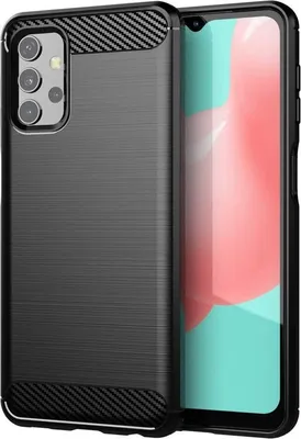 Produktbild von Silikon Hülle Bumper Carbon für SAMSUNG GALAXY A32 (A325F) Case TPU Soft Handyhülle Cover Schutzhülle Schwarz