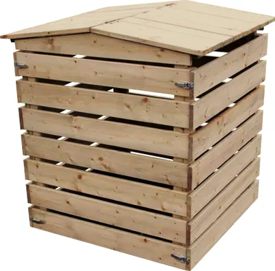 Produktbild von Holzkomposter, Schnellkomposter mit 450l Füllvolumen, Komposter Holz mit Deckel