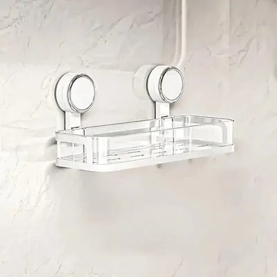 Immagine prodotto di Scaffale portaoggetti da bagno con morsetto, scaffale portaoggetti da lavabo, armadio a muro, mobile da bagno