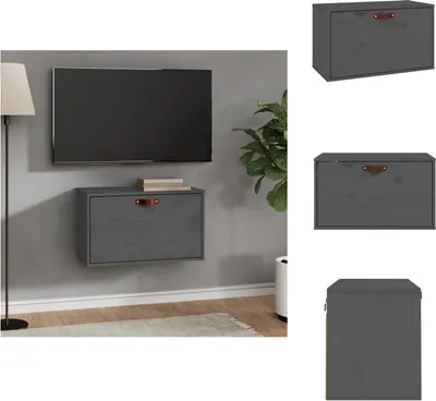 Obrázek produktu pro vidaXL Nástěnná skříň šedá 60x30x35 cm z masivního borovicového dřeva - Nástěnné police