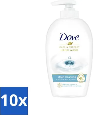 Produktbild von Dove Handseife - Care & Protect - Tiefenreinigung - 250 ml - Vorteilspack - 10 Stücke