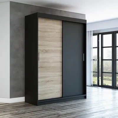 Produktbild von Schwebetürenschrank, 2-türig Schrank 160 cm mit Spiegel PAX