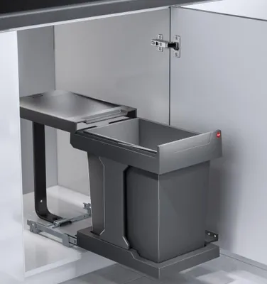 Produktbild von Hailo AS Solo 20 Automatik dunkelgrau für Schränke ab 400 mm Breite mit Drehtür