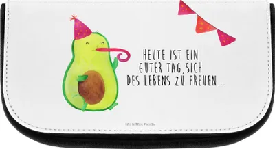 Produktbild von Mr. & Mrs. Panda Kosmetiktasche Avocado Party - Weiß - Geschenk, Happy Birthday, kosmetik organizer, Schminktasche, schminkaufbewahrung, Geburtstag, Avocados, Make-up