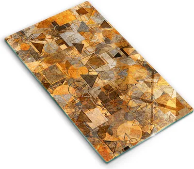 Produktbild von Glasschneideplatte - Herdabdeckplatte - 30x52 cm - Schneidebrett - Spritzschutz - Geometrisches Figurenmuster