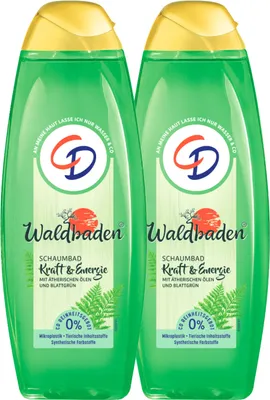 Produktbild von 2x CD Schaumbad WALDBADEN® 500ml XL Kraft + Energie ätherische Öle + Blattgrün