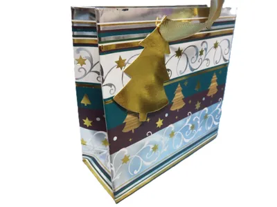 Produktbild von Geschenktasche - Weihnachten, Tannen, Weihnachtsverpackung, Weihnachtstasche, bsb,