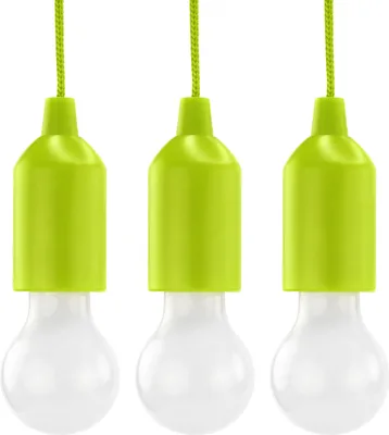 Produktbild von 3 x LED Gartenleuchte HyCell Pull-Light Set grün + 9x AAA Batterie, warmweiß