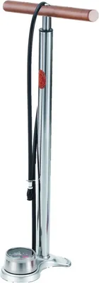 Produktbild von Mijnen Pieper Airfish Standpumpe mit Manometer, Retro-Holzgriff, >14 bar, verchromt, AS