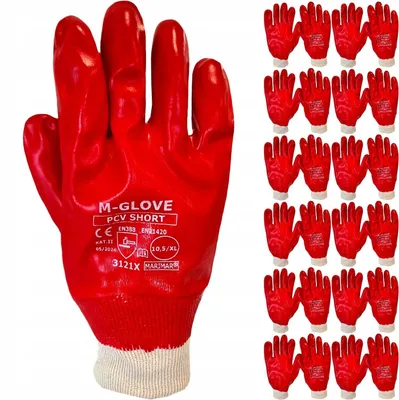 Image de Gants de travail M-GLOVE PCV SHORT enduits résistants huiles courts