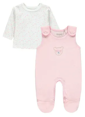 Produktbild von Mädchen-Set: Bluse + Strampler, rosa, Kanz