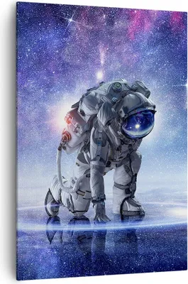Produktbild von Bild auf Leinwand - Leinwandbild - Einteilig - Kosmonaut Weltraum - 70x100cm - Wand Bild - Wanddeko - Wandbilder - Leinwanddruck - Wanddekoration - Leinwand bilder - Wandbild - PA70x100-3985