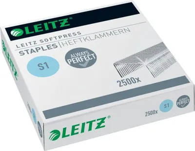Produktbild von Leitz Softpress Heftklammern S1, verzinkt, 10 Boxen à 2500 Stück