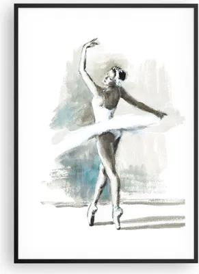 Produktbild von Gerahmtes Poster - Schwarzer Rahmen - Ballerina Tanz Frau - 70x100 cm - Wand Bild - Wanddeko - Wandbilder - Kunstposter - Wandposter - Bilderrahmen - Bilder - Kunstdruck - P2BPA70x100-4953