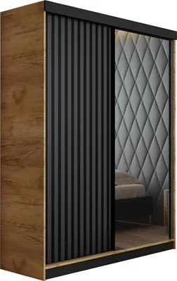 Obrázek produktu pro KIER FURNITURE Víceúčelová skříň MALANI 138 - Craft dub zlatý + grafit 138x205x59 cm