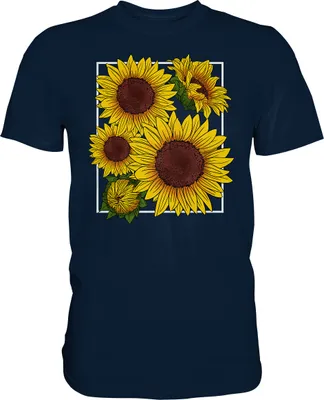 Produktbild von Sonnenblumen T-Shirt Gärtner Geschenk Garten – Navy / 4XL