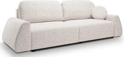 Produktbild von DomoHome Moderne Schlafsofa ALMI mit Schlaffunktion – 3-Sitzer Sofa mit Bettkasten, DL-Automat, 2 Rückenkissen, 260x100x80 cm Beige