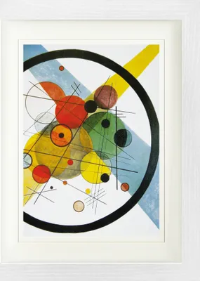 Produktbild von Wassily Kandinsky Gerahmtes Bild Mit Edlem Passepartout | Wand-Bilder | Im Bilderrahmen - Kreise In Kreis, 1923 (40 x 30 cm)
