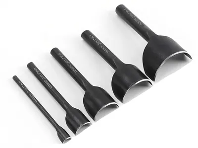 Produktbild von Lochstanzer Set Lederhandwerk 5 Stück Kohlenstoffstahl Halbrunde Locheisen 10-50mm