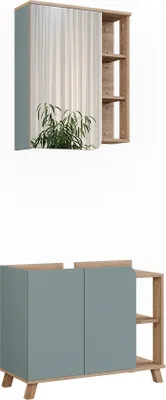Immagine prodotto di Set di mobili da bagno Vicco Karen Sonoma/blu 2 parti, Model 55417