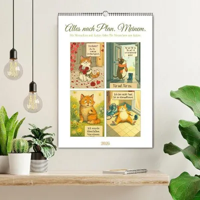 Produktbild von Alles nach Plan. Meinem. - Für Menschen mit Katze. Oder für Menschen von Katze. (Wandkalender 2026 DIN A2 hoch), CALVENDO Monatskalender