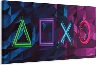 Produktbild von Italienischer Leinwand Leinwandbild - Facade of Symbols (1 Part) Narrow 90x30 cm Für Kinder i-A-0195-b-a